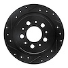 633-27021L Drilled/Slotted Brake Rotor [Black], 1997-1998 Volvo, Position: Rear Left - image 1