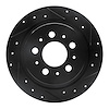 633-27021R Drilled/Slotted Brake Rotor [Black], 1997-1998 Volvo, Position: Rear Right - image 1
