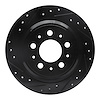 633-27023L Drilled/Slotted Brake Rotor [Black], 1998-2000 Volvo, Position: Rear Left - image 1