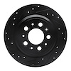 633-27024L Drilled/Slotted Brake Rotor [Black], 1999-2009 Volvo, Position: Rear Left - image 1