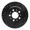 633-27024R Drilled/Slotted Brake Rotor [Black], 1999-2009 Volvo, Position: Rear Right - image 1