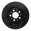 633-27025L Drilled/Slotted Brake Rotor [Black], 1999-2009 Volvo, Position: Front Left - image 1