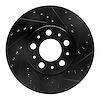 633-27028R Drilled/Slotted Brake Rotor [Black], 1999-2009 Volvo, Position: Front Right - image 1