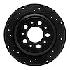633-27029L Drilled/Slotted Brake Rotor [Black], 1999-2000 Volvo, Position: Rear Left - image 1