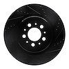633-27032R Drilled/Slotted Brake Rotor [Black], 2004-2007 Volvo, Position: Rear Right - image 1