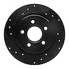 633-27033L Drilled/Slotted Brake Rotor [Black], 2004-2013 Volvo, Position: Rear Left - image 1