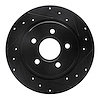 633-27033R Drilled/Slotted Brake Rotor [Black], 2004-2013 Volvo, Position: Rear Right - image 1