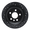633-27034R Drilled/Slotted Brake Rotor [Black], 2007-2010 Volvo, Position: Rear Right - image 1