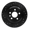633-27035L Drilled/Slotted Brake Rotor [Black], 2007-2018 Volvo, Position: Rear Left - image 1