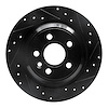 633-27035R Drilled/Slotted Brake Rotor [Black], 2007-2018 Volvo, Position: Rear Right - image 1