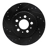 633-27039L Drilled/Slotted Brake Rotor [Black], 2003-2014 Volvo, Position: Rear Left - image 1