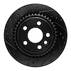 633-27044L Drilled/Slotted Brake Rotor [Black], 2010-2017 Volvo, Position: Rear Left - image 1