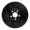 633-27051L Drilled/Slotted Brake Rotor [Black], Fits Select Multiple Makes/Models, Position: Front Left - image 1