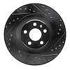 633-27054R Drilled/Slotted Brake Rotor [Black], Fits Select Multiple Makes/Models, Position: Rear Right - image 1
