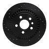 633-27060L Drilled/Slotted Brake Rotor [Black], 2008-2018 Volvo, Position: Rear Left - image 1