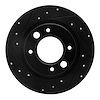 633-28002L Drilled/Slotted Brake Rotor [Black], 1971-1989 Peugeot, Position: Rear Left - image 1