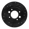 633-28002R Drilled/Slotted Brake Rotor [Black], 1971-1989 Peugeot, Position: Rear Right - image 1