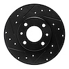 633-28004L Drilled/Slotted Brake Rotor [Black], 1989-1991 Peugeot, Position: Front Left - image 1