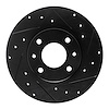 633-28004R Drilled/Slotted Brake Rotor [Black], 1989-1991 Peugeot, Position: Front Right - image 1