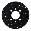 633-28005L Drilled/Slotted Brake Rotor [Black], 1989-1991 Peugeot, Position: Rear Left - image 1