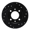 633-28005R Drilled/Slotted Brake Rotor [Black], 1989-1991 Peugeot, Position: Rear Right - image 1