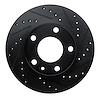633-31007R Drilled/Slotted Brake Rotor [Black], 1976-1982 BMW, Position: Front Right
