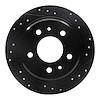 633-31015R Drilled/Slotted Brake Rotor [Black], 1982-1989 BMW, Position: Rear Right - image 1