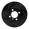 633-31017L Drilled/Slotted Brake Rotor [Black], 1984-1991 BMW, Position: Front Left - image 1