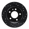 633-31021R Drilled/Slotted Brake Rotor [Black], 1987-1992 BMW, Position: Rear Right - image 1