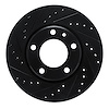 633-31022L Drilled/Slotted Brake Rotor [Black], 1988-1991 BMW, Position: Front Left - image 1
