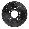 633-31023L Drilled/Slotted Brake Rotor [Black], 1989-1995 BMW, Position: Front Left - image 1