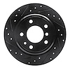 633-31024L Drilled/Slotted Brake Rotor [Black], 1989-1995 BMW, Position: Rear Left - image 1