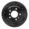 633-31024R Drilled/Slotted Brake Rotor [Black], 1989-1995 BMW, Position: Rear Right - image 1