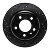 633-31025L Drilled/Slotted Brake Rotor [Black], 1988-1994 BMW, Position: Rear Left - image 1