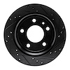 633-31025R Drilled/Slotted Brake Rotor [Black], 1988-1994 BMW, Position: Rear Right - image 1