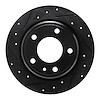 633-31026L Drilled/Slotted Brake Rotor [Black], 1988-1991 BMW, Position: Rear Left - image 1