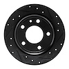 633-31026R Drilled/Slotted Brake Rotor [Black], 1988-1991 BMW, Position: Rear Right - image 1