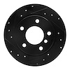 633-31028L Drilled/Slotted Brake Rotor [Black], 1991-1999 BMW, Position: Rear Left - image 1