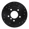 633-31028R Drilled/Slotted Brake Rotor [Black], 1991-1999 BMW, Position: Rear Right - image 1