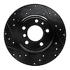633-31030L Drilled/Slotted Brake Rotor [Black], 1991-2001 BMW, Position: Rear Left - image 1