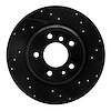 633-31030R Drilled/Slotted Brake Rotor [Black], 1991-2001 BMW, Position: Rear Right - image 1