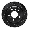 633-31032R Drilled/Slotted Brake Rotor [Black], 1991-1995 BMW, Position: Rear Right - image 1