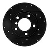 633-31038L Drilled/Slotted Brake Rotor [Black], 1995-1998 BMW, Position: Front Left - image 1