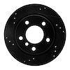 633-31042L Drilled/Slotted Brake Rotor [Black], 1996-2005 BMW, Position: Rear Left - image 1
