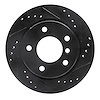 633-31042R Drilled/Slotted Brake Rotor [Black], 1996-2005 BMW, Position: Rear Right - image 1