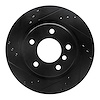 633-31047L Drilled/Slotted Brake Rotor [Black], 1999-2006 BMW, Position: Rear Left - image 1