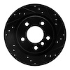 633-31047R Drilled/Slotted Brake Rotor [Black], 1999-2006 BMW, Position: Rear Right - image 1