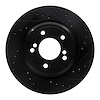 633-31050R Drilled/Slotted Brake Rotor [Black], 2000-2006 BMW, Position: Rear Right - image 1