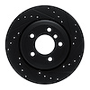 633-31053R Drilled/Slotted Brake Rotor [Black], 2001-2006 BMW, Position: Rear Right - image 1