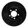 633-31059L Drilled/Slotted Brake Rotor [Black], 2002-2005 BMW, Position: Rear Left - image 1
